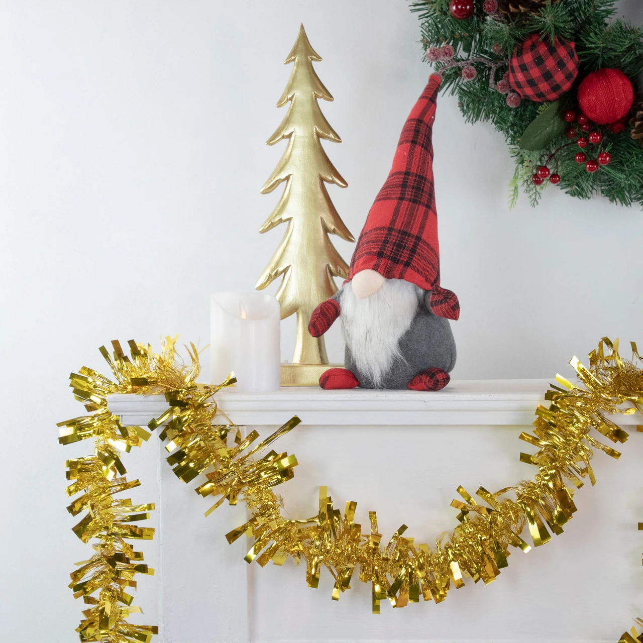 50' X 3" Gold Boa Wide Cut Tinsel Christmas Garland - Unlit 4 50' X 3" Gold Boa Wide Cut Tinsel Christmas Garland - Unlit - Image 2