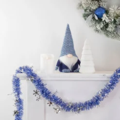 50' X 2" Royal Blue And Silver Christmas Tinsel Garland With Snowflakes - Unlit 7 50' X 2" Royal Blue And Silver Christmas Tinsel Garland With Snowflakes - Unlit -Noel Twinkle Shop northlight k94049 3 71481.1667533311