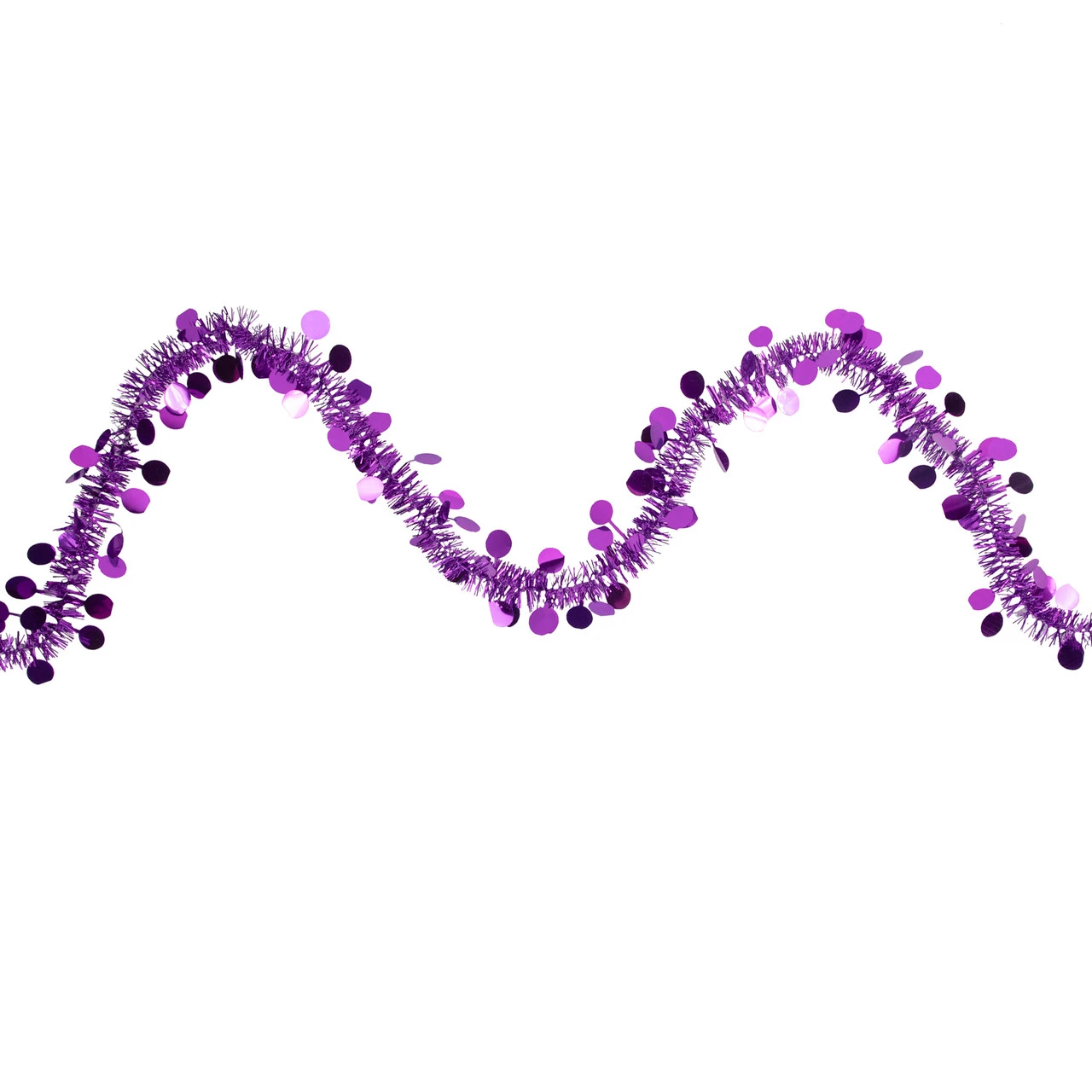 50' X 1.5" Purple Tinsel Christmas Garland With Polka Dots - Unlit 3 50' X 1.5" Purple Tinsel Christmas Garland With Polka Dots - Unlit