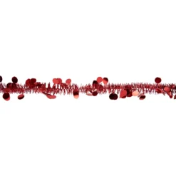 50' X 1.5" Red Tinsel Christmas Garland With Polka Dots - Unlit -Noel Twinkle Shop northlight k94052 2 35784.1667534046