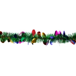 50' X 2" Green And Multi-Color Christmas Light Bulb Wrapped Tinsel Garland - Unlit -Noel Twinkle Shop northlight k94055 2 38664.1667643796