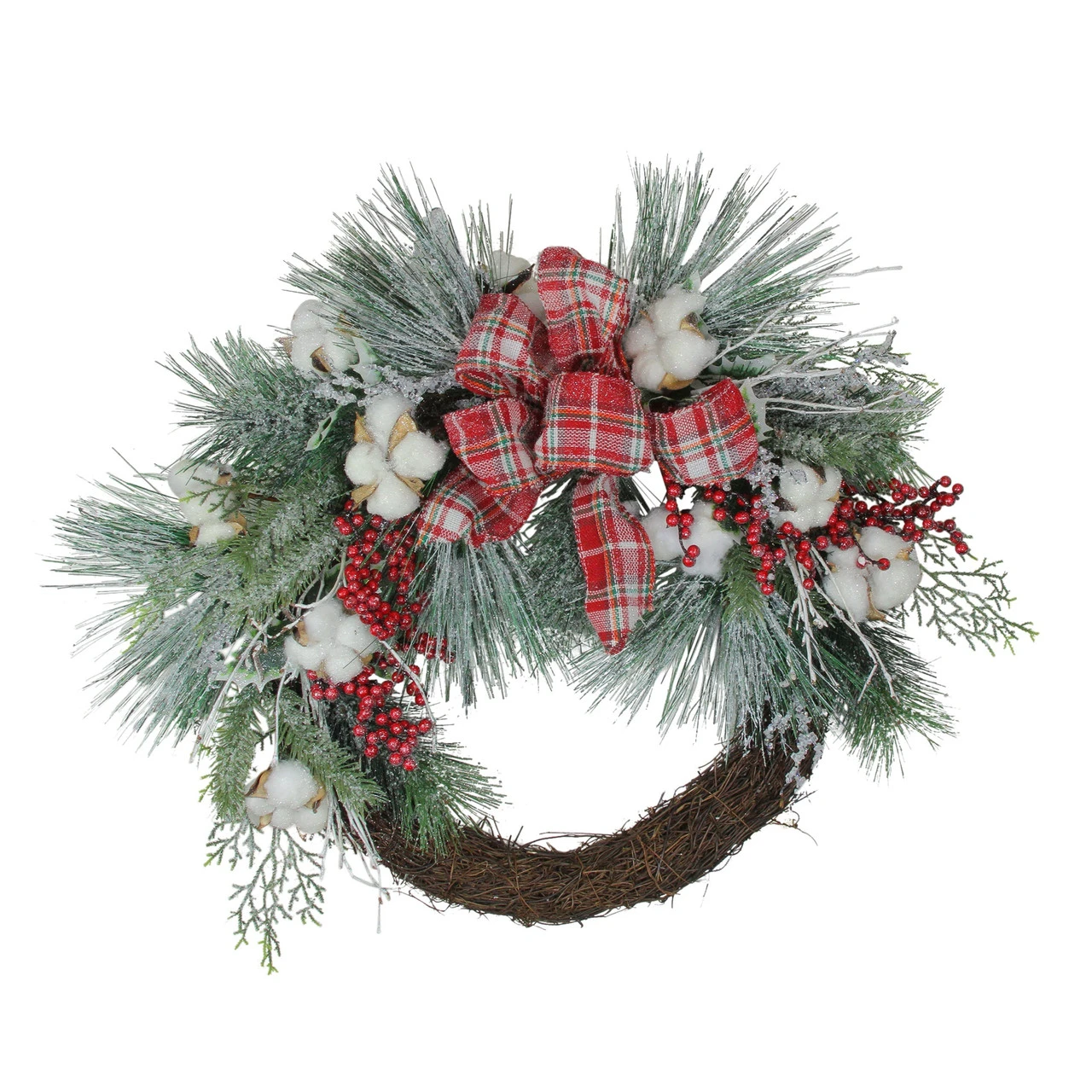 Holly Berry Red And Green Artificial Christmas Wreath - 24-Inch, Unlit 4 Holly Berry Red And Green Artificial Christmas Wreath - 24-Inch, Unlit - Image 2