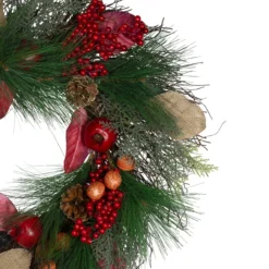 Autumn Harvest Pine, Berry And Pomegranate Wreath, 24 Inch, Unlit -Noel Twinkle Shop northlight kji20x6888 2 updated 20257.1667662300