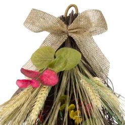 24" Autumn Harvest Wheat And Eucalyptus With Feathers Teardrop Swag - Unlit 8 24" Autumn Harvest Wheat And Eucalyptus With Feathers Teardrop Swag - Unlit -Noel Twinkle Shop northlight kji28171 1 19185.1667623787
