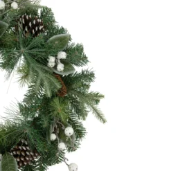 Frosted White Berry And Mixed Pine Artificial Christmas Wreath, 24-Inch, Unlit -Noel Twinkle Shop northlight kji28173 2 updated2022 23491.1667529982