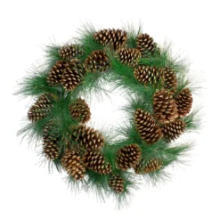 Long Needle Pine And Pine Cone Artificial Christmas Wreath - 24-Inch, Unlit