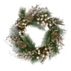 Acorn And Pine Cone Flocked Pine Needle Artificial Christmas Wreath - 22-Inch, Unlit -Noel Twinkle Shop northlight kji28195 05256.1667659459