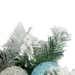 Flocked Pine With Teal And Silver Ornaments Artificial Christmas Wreath, 24-Inch, Unlit 7 Flocked Pine With Teal And Silver Ornaments Artificial Christmas Wreath, 24-Inch, Unlit -Noel Twinkle Shop northlight kji82572 3 updated2022 46819.1667657669