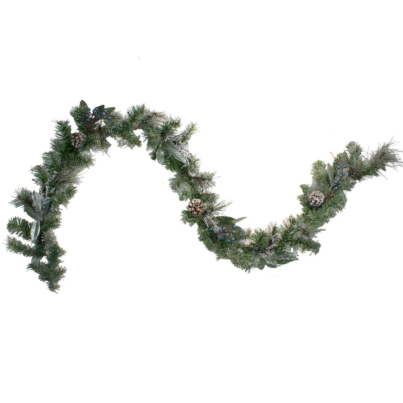 6' X 10" Mixed Pine And Blueberries Artificial Christmas Garland - Unlit 3 6' X 10" Mixed Pine And Blueberries Artificial Christmas Garland - Unlit