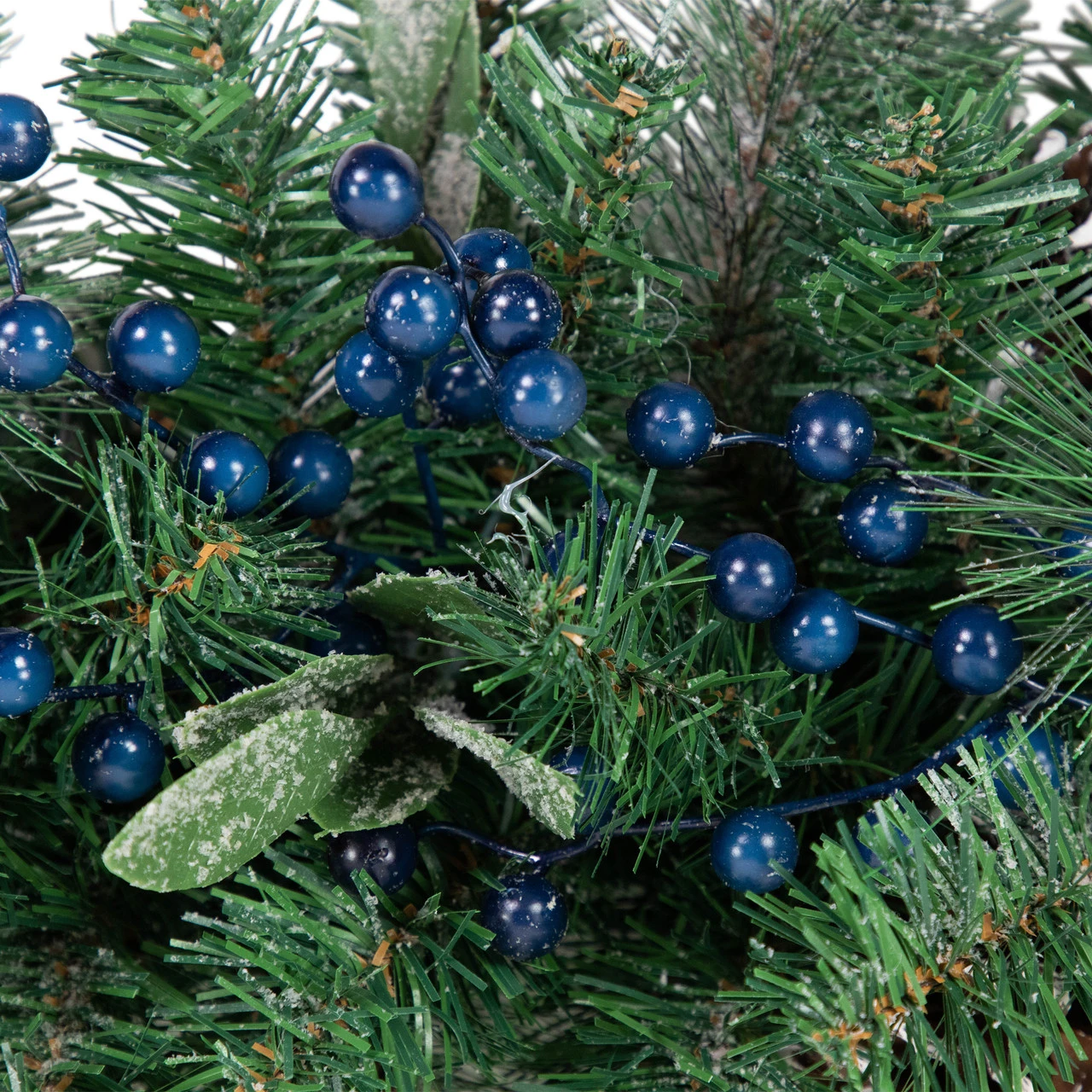 28" Mixed Pine And Blueberries Artificial Christmas Teardrop Swag - Unlit 8 28" Mixed Pine And Blueberries Artificial Christmas Teardrop Swag - Unlit - Image 6