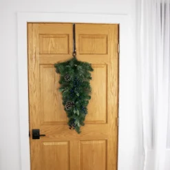28" Mixed Pine And Blueberries Artificial Christmas Teardrop Swag - Unlit 12 28" Mixed Pine And Blueberries Artificial Christmas Teardrop Swag - Unlit -Noel Twinkle Shop northlight kji85785 styled 2 06636.1686339717