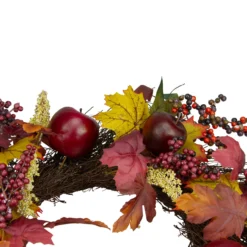 Apple And Berry Maple Leaf Twig Artificial Wreath, 22-Inch 9 Apple And Berry Maple Leaf Twig Artificial Wreath, 22-Inch -Noel Twinkle Shop northlight kji85794 4 11444.1667659828