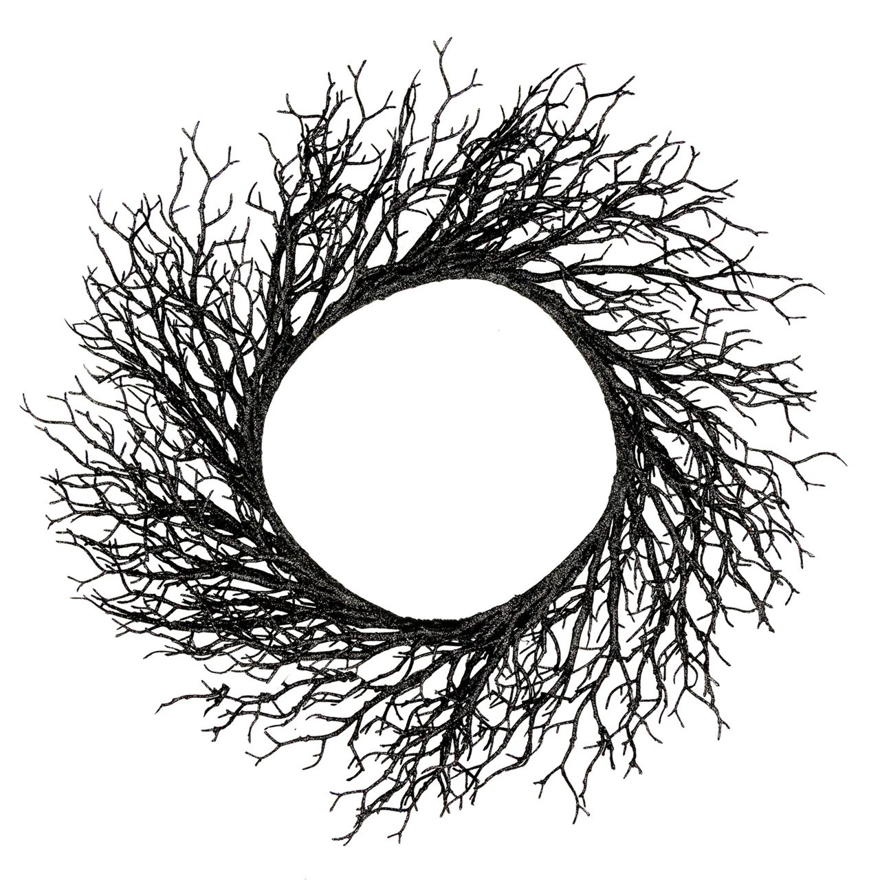 Black Twig Artificial Halloween Wreath, 24-Inch, Unlit 3 Black Twig Artificial Halloween Wreath, 24-Inch, Unlit
