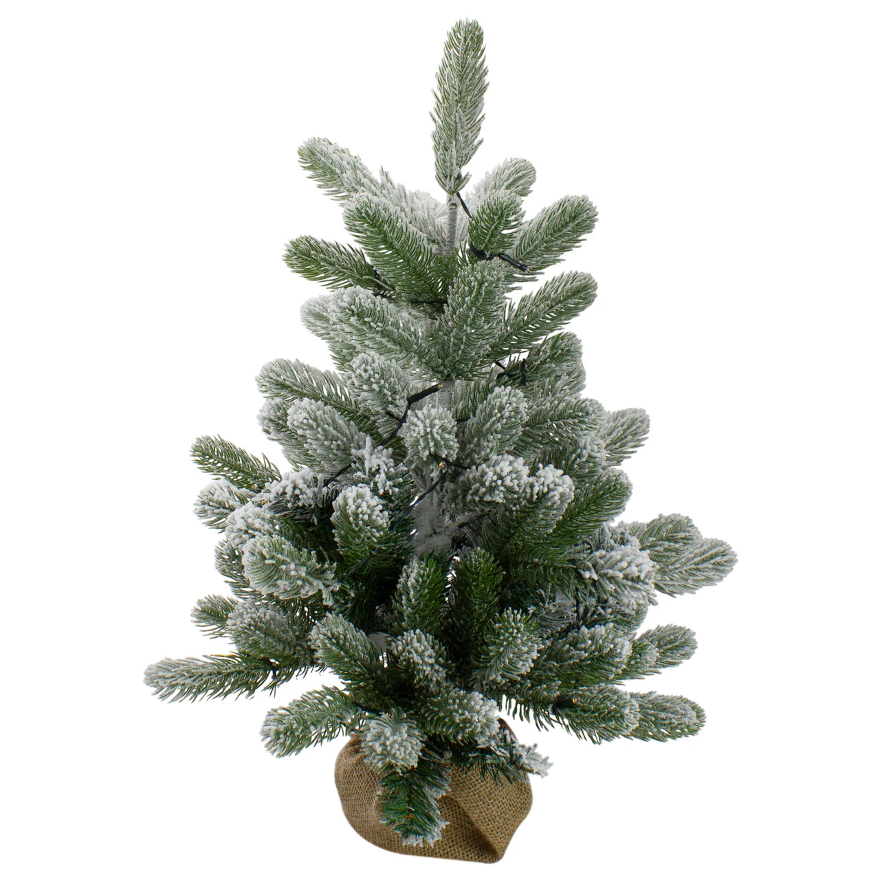 2' B/O Potted Frosted Pine Medium Artificial Christmas Tree In A Burlap Pot- Warm White Lights 3 2' B/O Potted Frosted Pine Medium Artificial Christmas Tree In A Burlap Pot- Warm White Lights