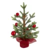 18" Potted Pine With Red Ornaments Medium Artificial Christmas Tree – Unlit -Noel Twinkle Shop northlight kji91322 08344.1667573243