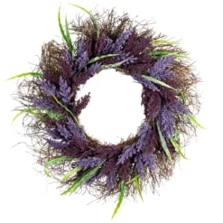 Lavender Spiral Vine Wreath, 22-Inch, Unlit