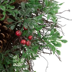Glittered Pine Cone And Red Berry Artificial Christmas Wreath, 24-Inch, Unlit -Noel Twinkle Shop northlight kji r5093msir 3 updated2022 16153.1667660009