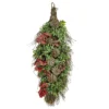 28" Glittered Pine Cone And Berry Artificial Teardrop Christmas Swag - Unlit 1 28" Glittered Pine Cone And Berry Artificial Teardrop Christmas Swag - Unlit -Noel Twinkle Shop northlight kjir5093td 1 88478.1667660011