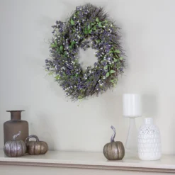 Purple Mini Berry Artificial Thanksgiving Wreath, 22-Inch Unlit -Noel Twinkle Shop northlight kjit1466 gd 4 71830.1667659797