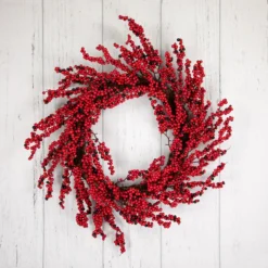 Red And Burgundy Berry Artificial Christmas Wreath, 22-Inch Unlit -Noel Twinkle Shop northlight kjit4911hd shiplap 09866.1682009707