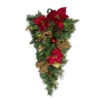 32" Pine And Poinsettias Artificial Christmas Teardrop Swag - Unlit 1 32" Pine And Poinsettias Artificial Christmas Teardrop Swag - Unlit -Noel Twinkle Shop northlight kjit9968td 07456.1667654603