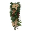 28" Mixed Pine Berry And Poinsettia Artificial Christmas Teardrop Swag - Unlit -Noel Twinkle Shop northlight kjix6180td updated 29222.1667659761