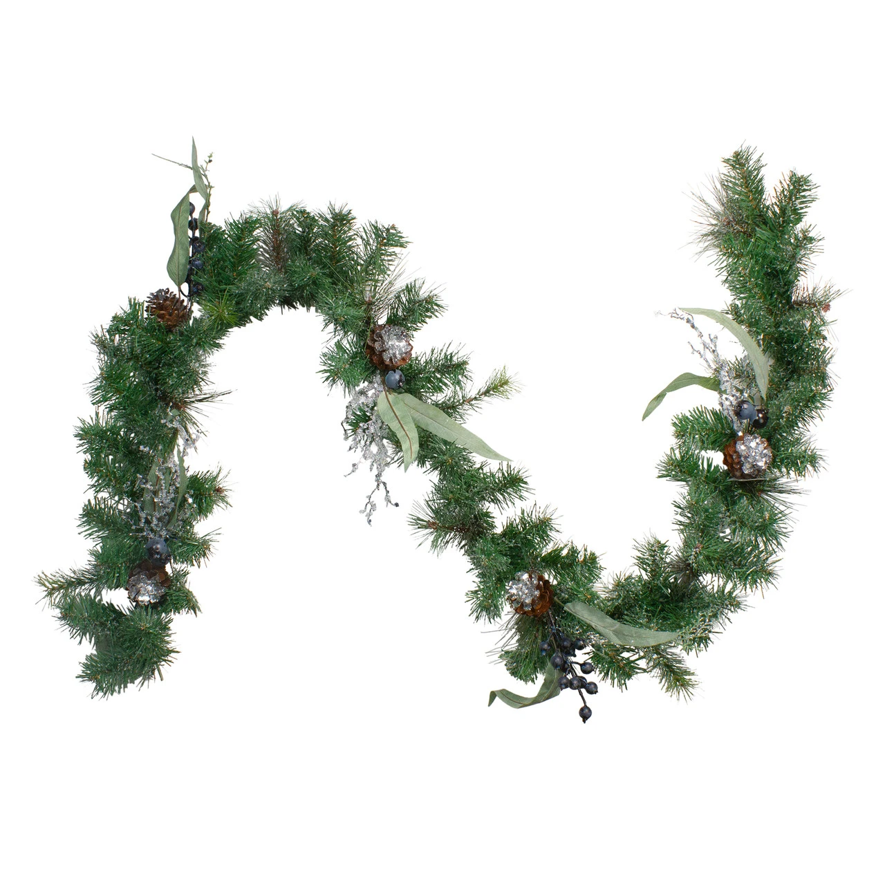 6' X 12" Pine And Blueberries Artificial Christmas Garland - Unlit 3 6' X 12" Pine And Blueberries Artificial Christmas Garland - Unlit