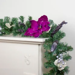 6' X 10" Poinsettia And Pine Cone Artificial Christmas Garland - Unlit 7 6' X 10" Poinsettia And Pine Cone Artificial Christmas Garland - Unlit -Noel Twinkle Shop northlight kjix7204gl 5 80062.1667660013
