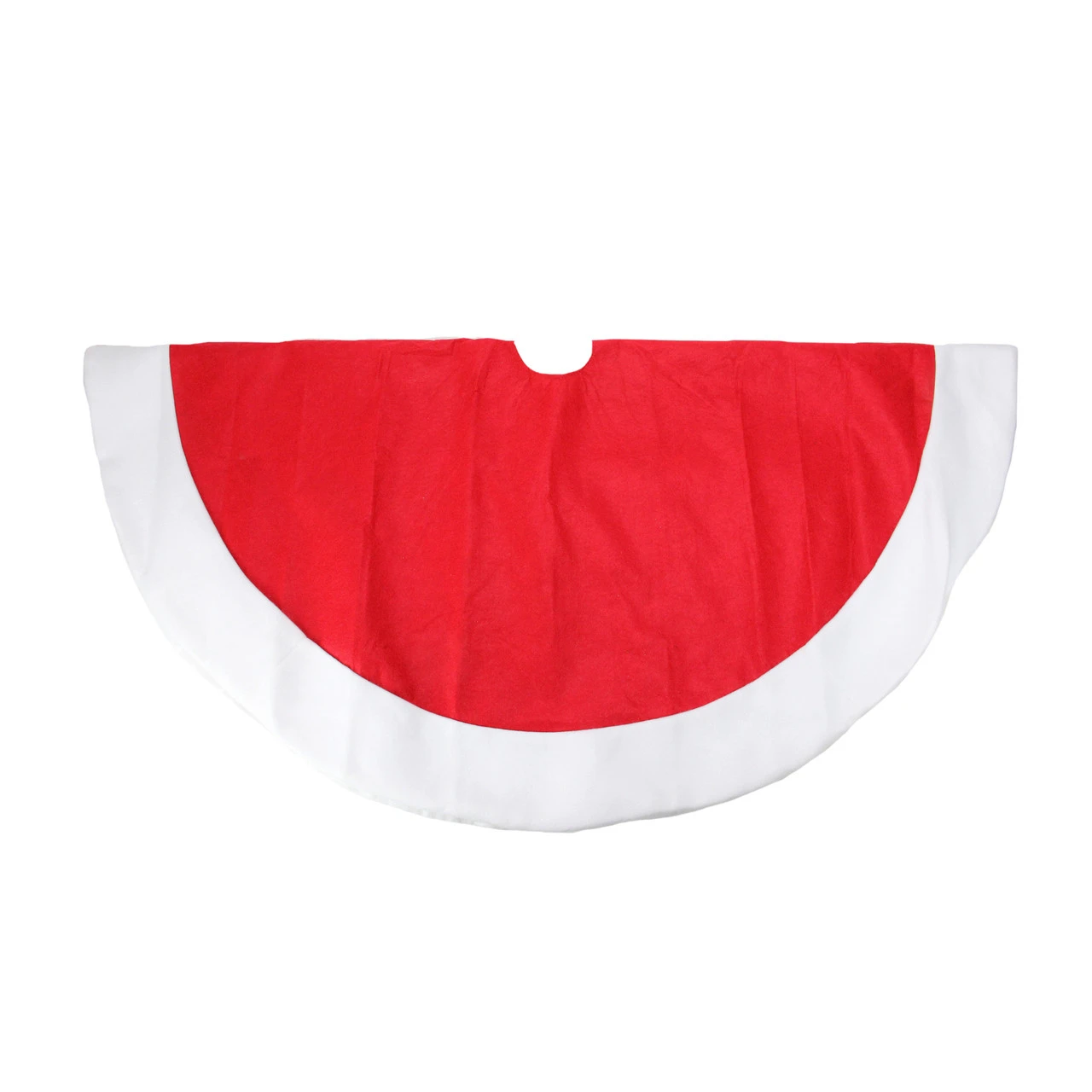 48" Red And White Traditional Christmas Tree Skirt With Border 4 48" Red And White Traditional Christmas Tree Skirt With Border - Image 2