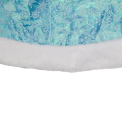 48" Light Blue Iridescent Mesh Glittered Snowflakes Christmas Tree Skirt 7 48" Light Blue Iridescent Mesh Glittered Snowflakes Christmas Tree Skirt -Noel Twinkle Shop northlight l27896 1 76906.1667572663