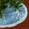 48" Light Blue Iridescent Mesh Glittered Snowflakes Christmas Tree Skirt -Noel Twinkle Shop northlight l27896 92742.1667572662