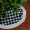 48" Black And White Buffalo Plaid Christmas Tree Skirt With Sherpa Trim -Noel Twinkle Shop northlight l27901 84025.1667529978
