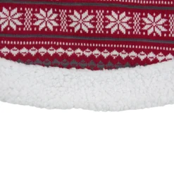 48" Red And White Knitted Snowflake Lodge Christmas Tree Skirt -Noel Twinkle Shop northlight l27903 1 92113.1667529977