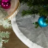 20" Silver Glittered Mini Christmas Tree Skirt With White Fur Trim -Noel Twinkle Shop northlight l27918 1updated 87930.1684522105