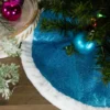 20" Blue Glittered Mini Christmas Tree Skirt With Fur Trim -Noel Twinkle Shop northlight l27921 updated 75567.1684796528