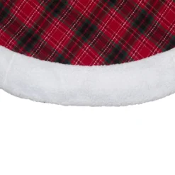 60" Red And Green Plaid Christmas Tree Skirt With White Sherpa Trim 7 60" Red And Green Plaid Christmas Tree Skirt With White Sherpa Trim -Noel Twinkle Shop northlight l27930 01 73059.1667529980