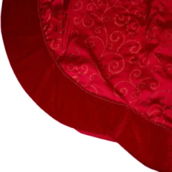 48" Red Glittered Swirl Trimmed Christmas Tree Skirt -Noel Twinkle Shop northlight l34499 4 52949.1667654913
