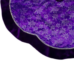 48" Purple And Silver Glittered Floral Christmas Tree Skirt -Noel Twinkle Shop northlight l34936 3 62386.1667657619