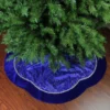 48" Royal Blue And Silver Swirl Christmas Tree Skirt With Scalloped Trim -Noel Twinkle Shop northlight l85480 61790.1667662605