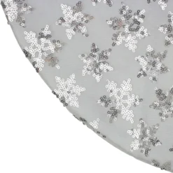 20" White And Silver Sequin Snowflake Mini Christmas Tree Skirt -Noel Twinkle Shop northlight l85598 3 36368.1667490020