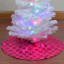 20" Pink Sequin Snowflake Mini Christmas Tree Skirt -Noel Twinkle Shop northlight l85601 3 37358.1667488400