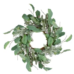 25" Artificial Mixed Foliage And Berries Christmas Wreath Unlit