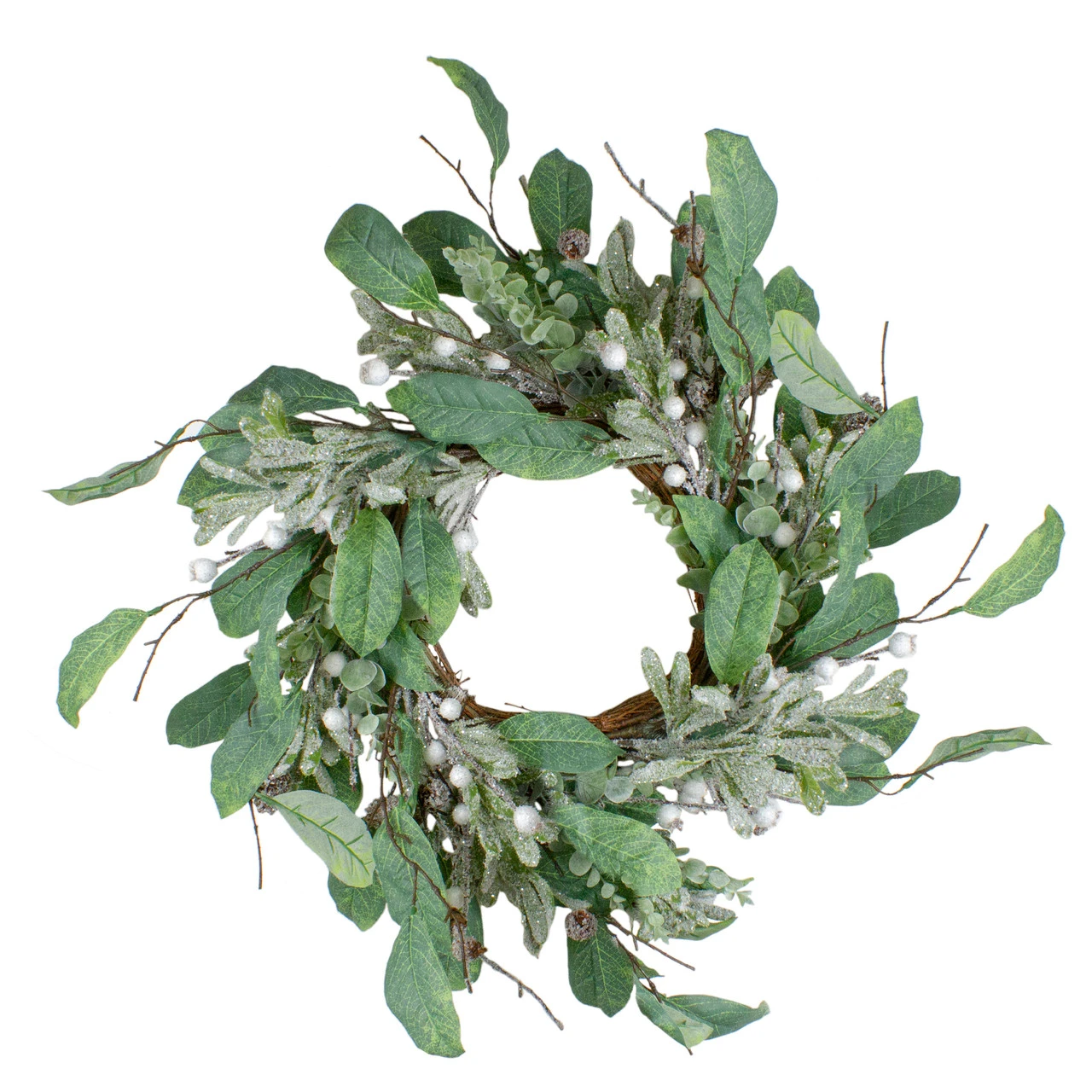 25" Artificial Mixed Foliage And Berries Christmas Wreath Unlit 3 25" Artificial Mixed Foliage And Berries Christmas Wreath Unlit