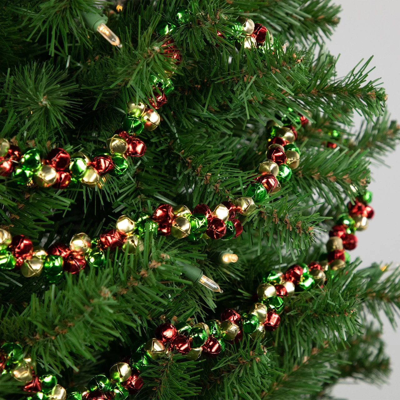 5' Red, Green And Gold Jingle Bell Christmas Garland 4 5' Red, Green And Gold Jingle Bell Christmas Garland - Image 2