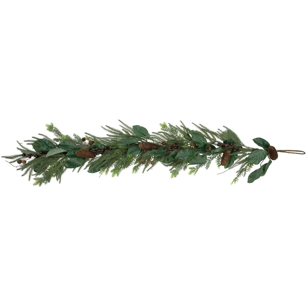 6' Mixed Foliage With Pine Cones And Berries Christmas Garland, Unlit 4 6' Mixed Foliage With Pine Cones And Berries Christmas Garland, Unlit - Image 2
