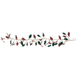 5' Green And Red Plaid Holly With Jingle Bells Christmas Garland - Unlit -Noel Twinkle Shop northlight ll94345 1 61616.1686065245
