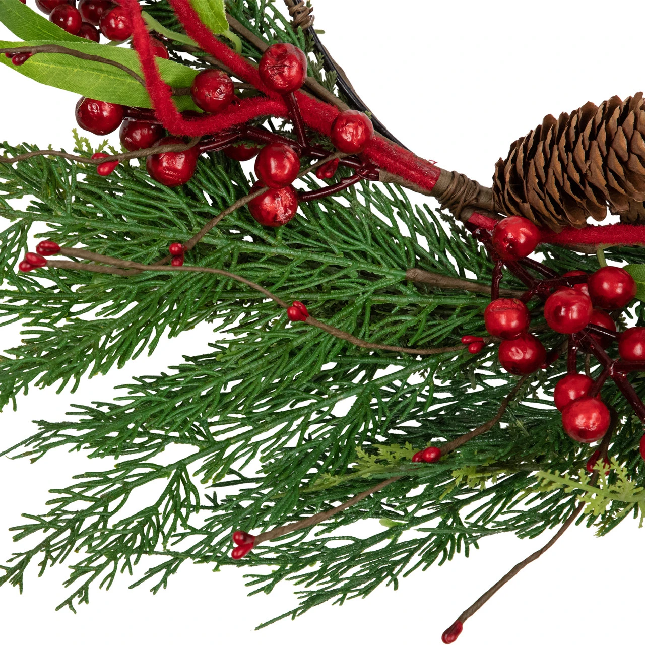 Mixed Greenery And Berry Artificial Asymmetrical Christmas Wreath, 18-Inch, Unlit 6 Mixed Greenery And Berry Artificial Asymmetrical Christmas Wreath, 18-Inch, Unlit - Image 4