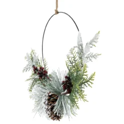 Frosted Mixed Foliage With Berries And Pinecone Artificial Christmas Wreath, 16-Inch, Unlit -Noel Twinkle Shop northlight ll94348 3 69180.1678220426