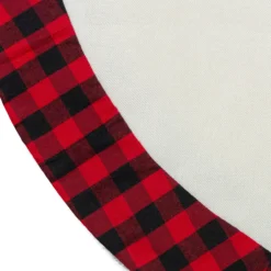 48" White, Red And Black Buffalo Plaid Tree Christmas Tree Skirt -Noel Twinkle Shop northlight lt90712 2 sample 38065.1667576851