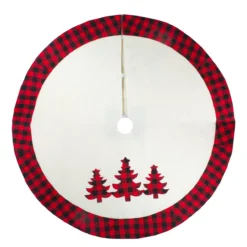 48" White, Red And Black Buffalo Plaid Tree Christmas Tree Skirt -Noel Twinkle Shop northlight lt90712 5 08043.1667576851